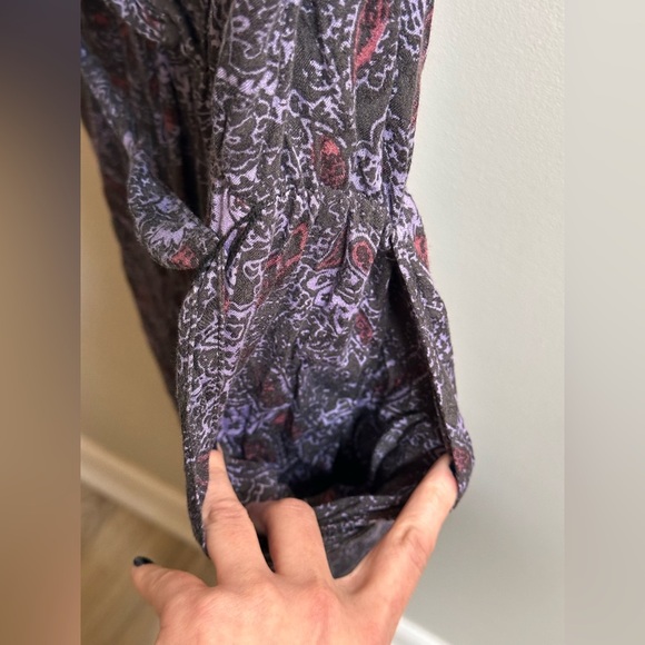 NEW Free People Universal Surplice Jumpsuit Night Combo Purple Paisley Women’s L - Picture 12 of 15